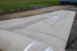 PR.9 XH135, Kemble 2021. Port wing showing off the line of vortex generators and the bare metal wing spar (left like this for easier inspections in later years). PR.9 XH135, Kemble 2021. Port wing showing off the line of vortex generators and the bare metal wing spar (left like this for easier inspections in later years).