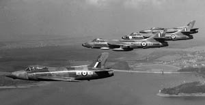 Two Swift FR.5s and two Hunters